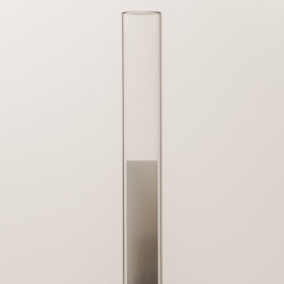 Transparent Pyrex glass lampshade with white translucent diffuser by Santa & Cole