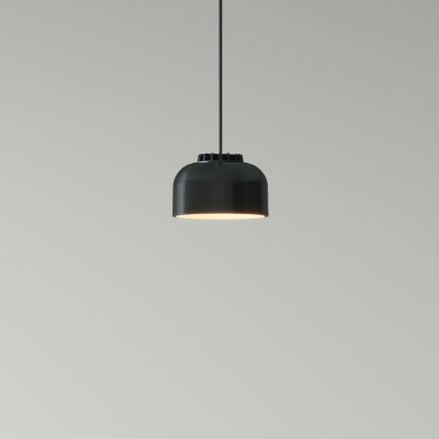 Black ceramic lampshade. by Santa & Cole