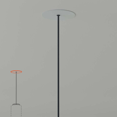 Circular metal canopy white built-in (not dimmable). by Santa & Cole