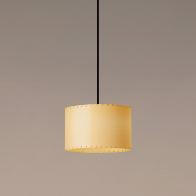 Stitched beige parchment lampshade. by Santa & Cole